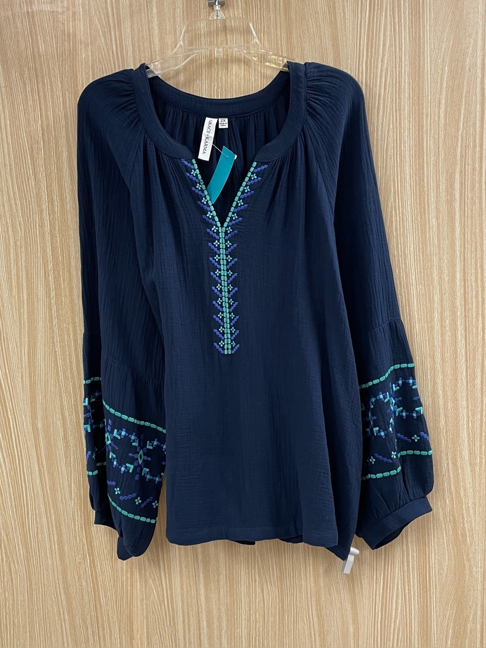 Grace + Karma Blue Top Size 2X